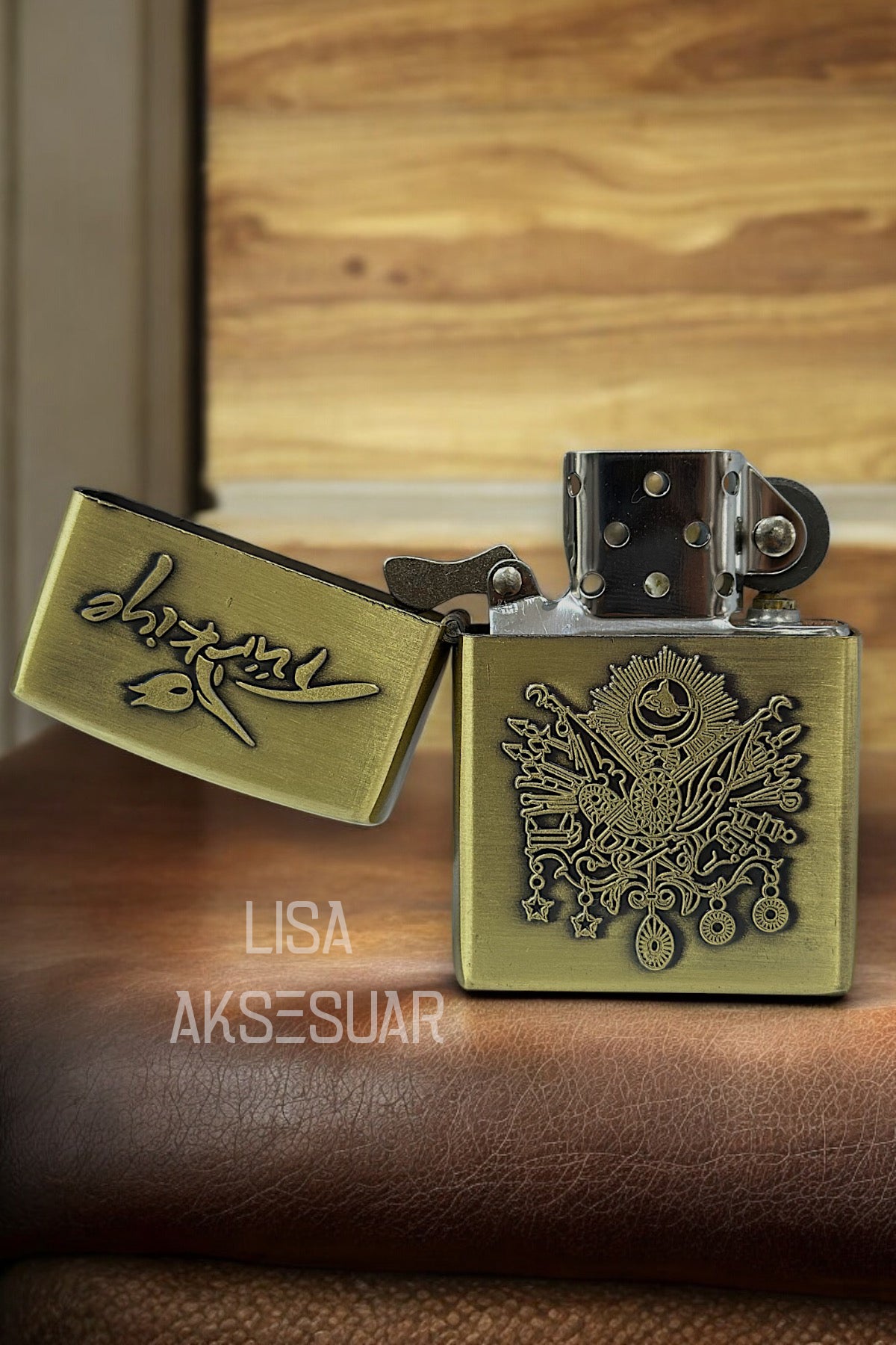 3D Kabartmalı Osmanlı Tuğralı Desenli Zippo Çakmak