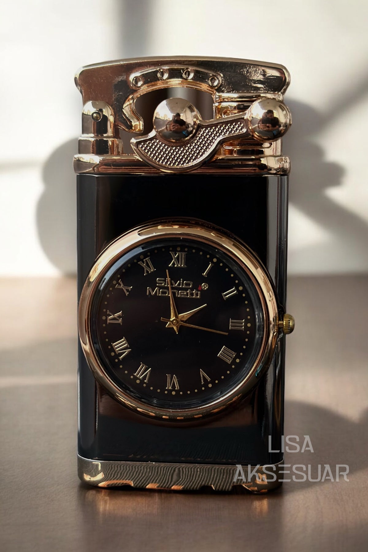 Kişiye Özel Atatürk İmzalı, Aktif Analog Saatli Gazlı Metal Çakmak