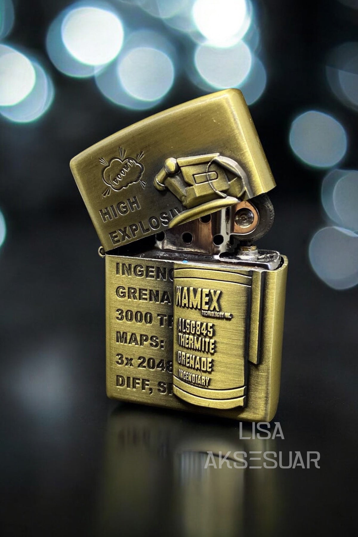 Üç Boyutlu Kabartma Desenli Zippo Çakmak