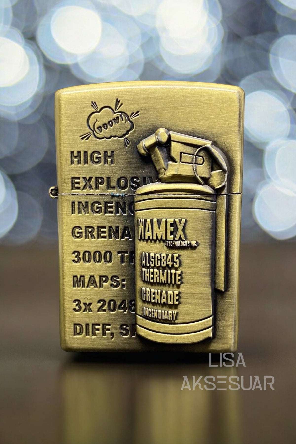 Üç Boyutlu Kabartma Desenli Zippo Çakmak